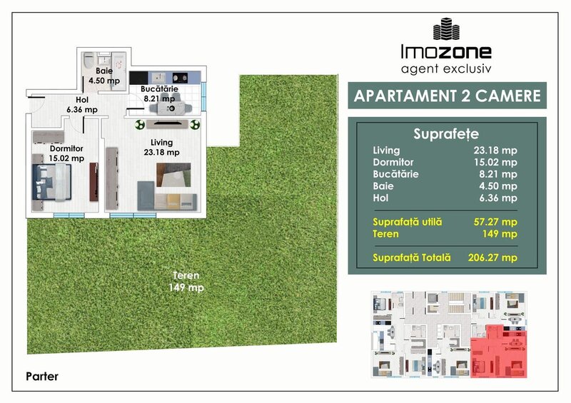 Metrou Pacii, 2 camere cu gradina de 150 mp,  comision 0%.